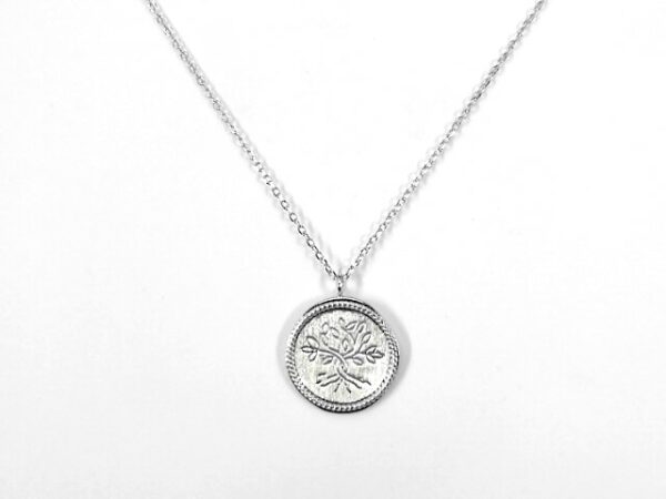 Collier mit Behang Lebensbaum Gravurplatte 925 Ag rhodiniert