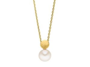 Collier mit Perle 925 AG gelb vergoldet