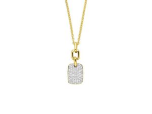 Collier mit Behang 925 AG bic. gelb/weiss