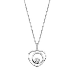 Collier mit Behang Herz 925 Ag rhodiniert