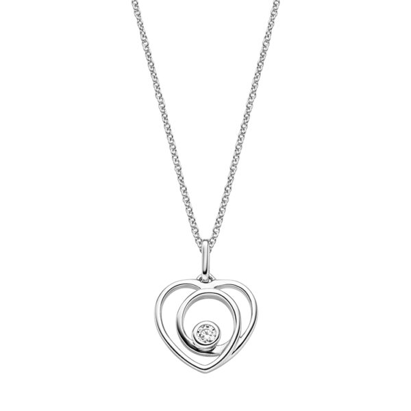 Collier mit Behang Herz 925 Ag rhodiniert