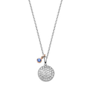 Collier mit Behang 925 AG bic. gelb/weiss