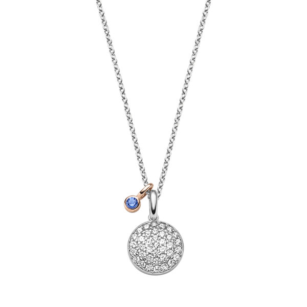 Collier mit Behang 925 AG bic. gelb/weiss