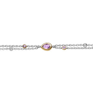 Armband 925 AG bic. gelb/weiss
