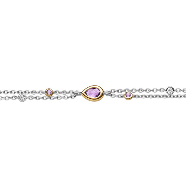 Armband 925 AG bic. gelb/weiss