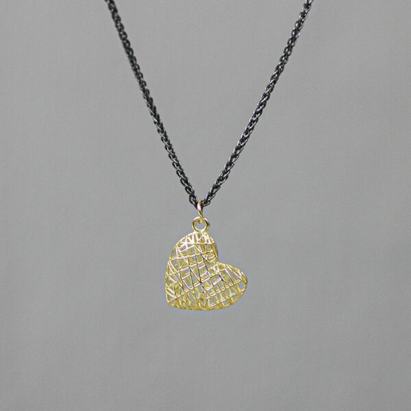 Collier mit Behang Herz 925 AG / 585 GG – Bild 2