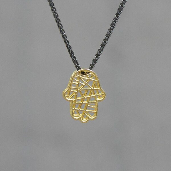Collier mit Behang Hand der Fatima 925 AG / 585 GG – Bild 2