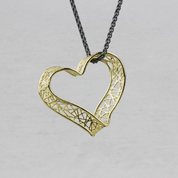 Collier mit Behang Herz 925 AG / 585 GG – Bild 2