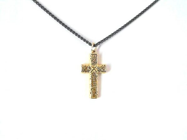 Collier mit Behang Kreuz 925 AG / 585 GG – Bild 2