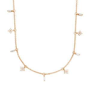 Collier Mehrsteiner 925 Ag Rosé vergoldet
