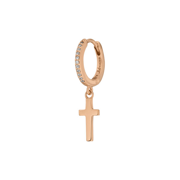 Creolen Kreuz 925 Ag Rosé vergoldet