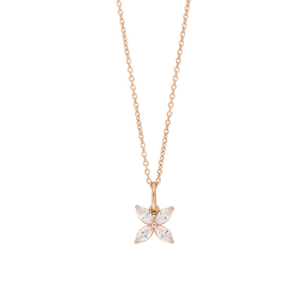 Collier mit Behang Blume 925 Ag Rosé vergoldet