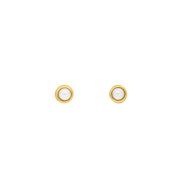 Ohrstecker Perle 925 AG gelb vergoldet – Bild 2
