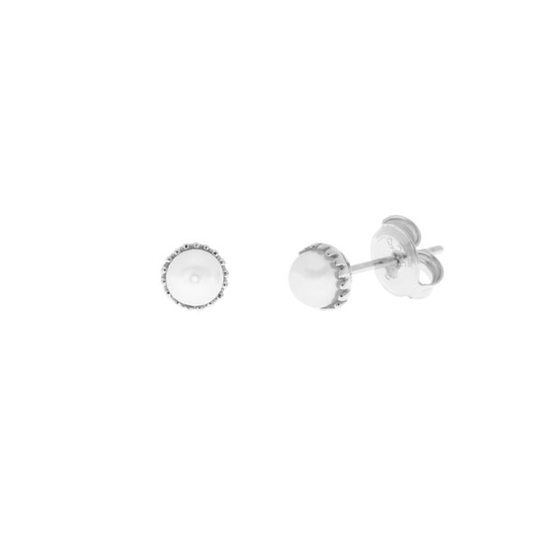 Ohrstecker Perle 925 Ag rhodiniert