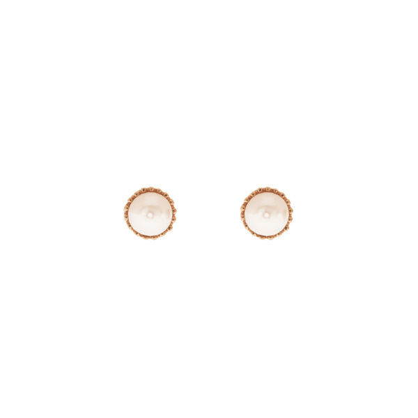Ohrstecker Perle 925 Ag Rosé vergoldet – Bild 2
