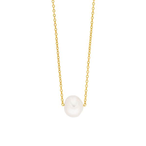 Collier mit Perle 925 AG gelb vergoldet