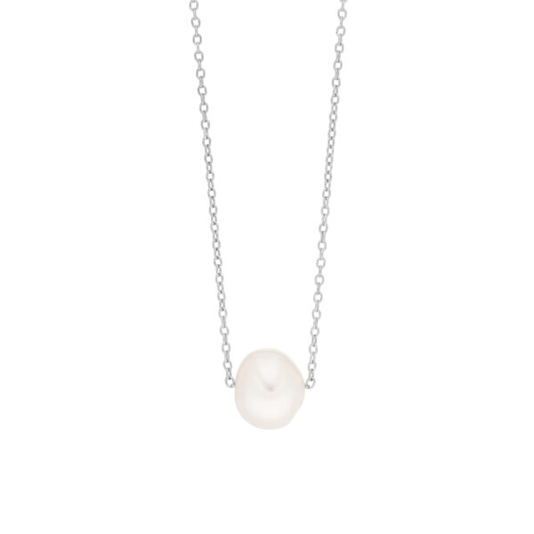 Collier mit Perle 925 Ag rhodiniert