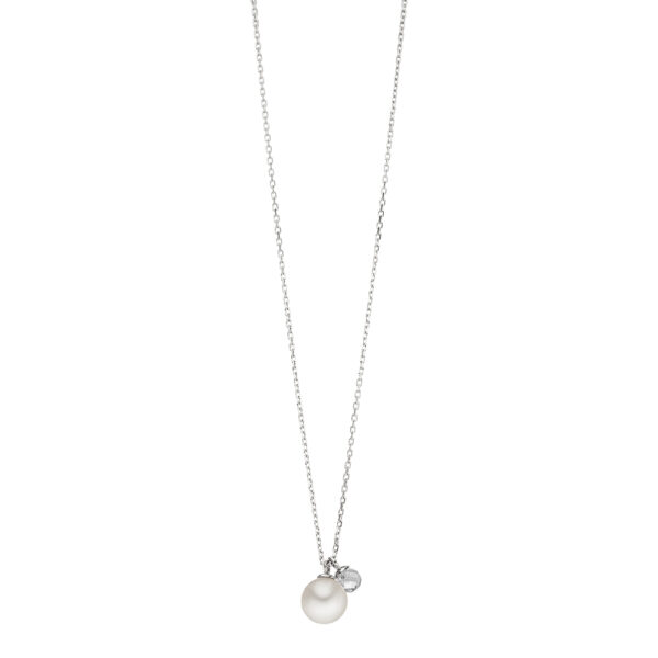 Collier mit Perle 925 Ag rhodiniert