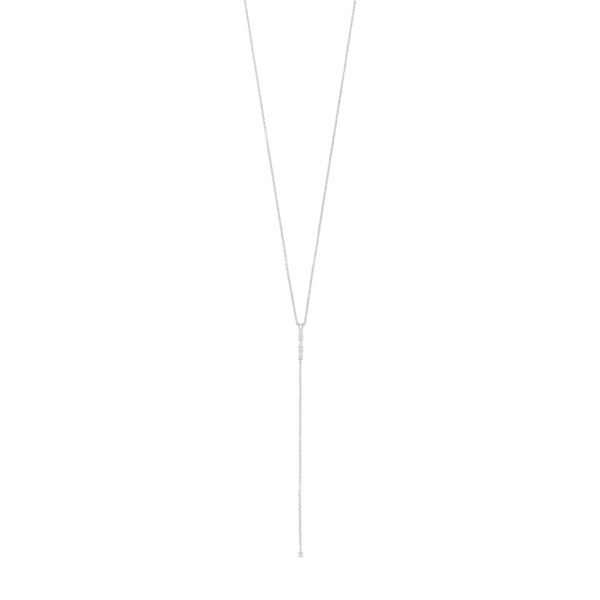 Collier Y-Kette 925 Ag rhodiniert – Bild 2