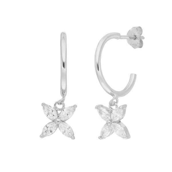 Creolstecker Blume 925 Ag rhodiniert