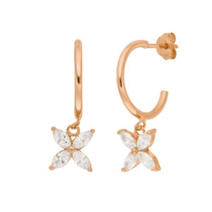 Creolstecker Blume 925 Ag Rosé vergoldet