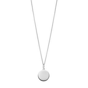 Collier mit Behang Gravurplatte 925 Ag rhodiniert