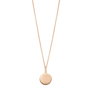 Collier mit Behang Gravurplatte 925 Ag Rosé vergoldet
