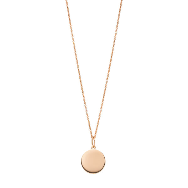 Collier mit Behang Gravurplatte 925 Ag Rosé vergoldet