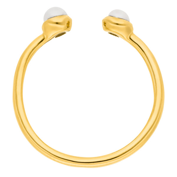 Damenring / Perle Setring 925 AG gelb vergoldet – Bild 2