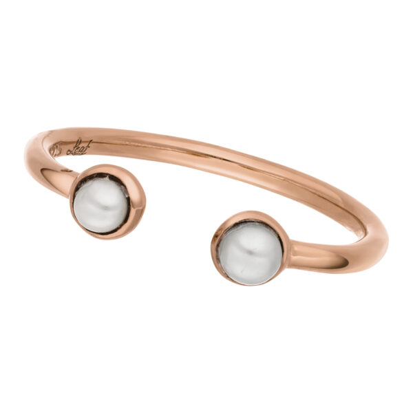 Damenring / Perle Setring 925 Ag Rosé vergoldet