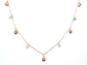 Collier Mehrsteiner 925 Ag Rosé vergoldet