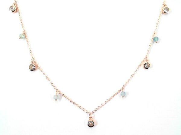 Collier Mehrsteiner 925 Ag Rosé vergoldet