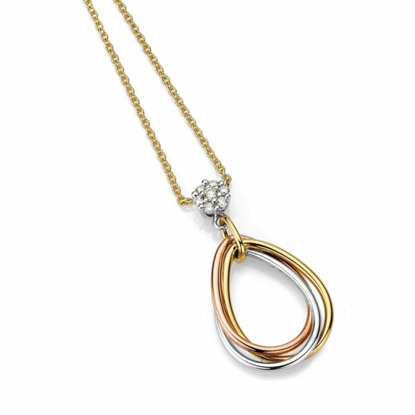 Collier mit Behang 375 tricolor Gold
