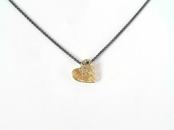 Collier mit Behang Herz 925 AG / 585 GG