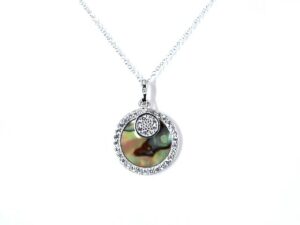 Collier mit Perle 925 Ag rhodiniert