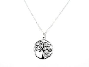 Collier mit Behang Herz Lebensbaum 925 Ag rhodiniert
