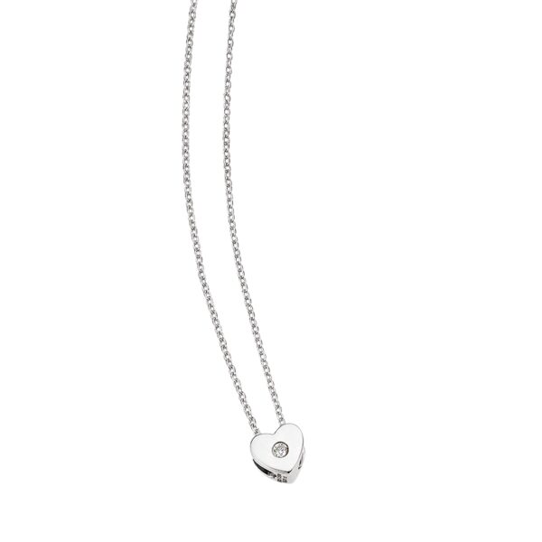 Collier Solitär Herz 585 WG – Bild 2