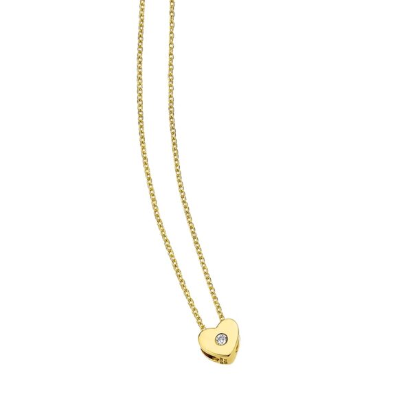 Collier Solitär Herz 585 GG