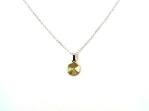 Collier mit Behang 925 AG bic. gelb/weiss