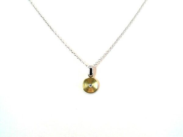 Collier mit Behang 925 AG bic. gelb/weiss