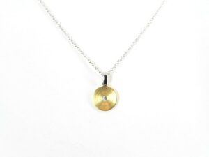 Collier mit Behang 925 AG bic. gelb/weiss