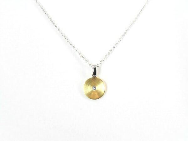 Collier mit Behang 925 AG bic. gelb/weiss