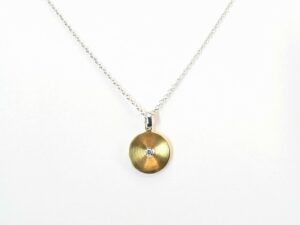 Collier mit Behang 925 AG bic. gelb/weiss