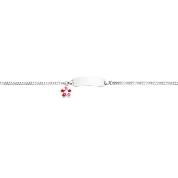 Identband Blume 925 Ag rhodiniert