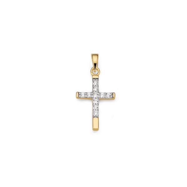Anhänger-Kreuz Kreuz 375 GG/Rhodiniert