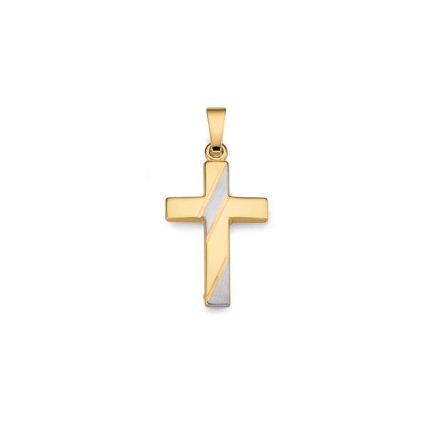 Anhänger-Kreuz Kreuz 375 GG/Rhodiniert