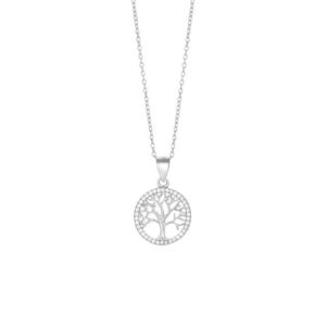 Collier mit Behang Lebensbaum 925 Ag rhodiniert