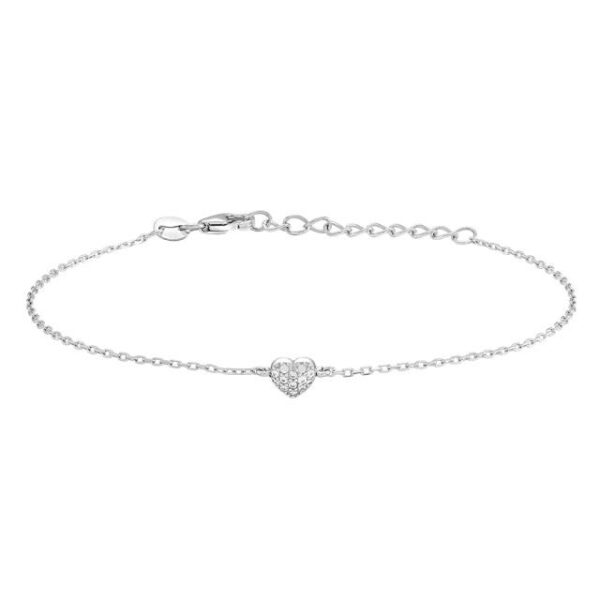 Armband Herz 925 Ag rhodiniert