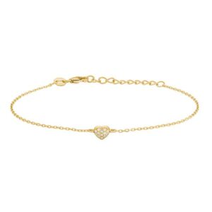Armband Herz 925 AG gelb vergoldet