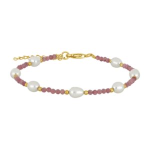 Steinarmband 925 AG gelb vergoldet